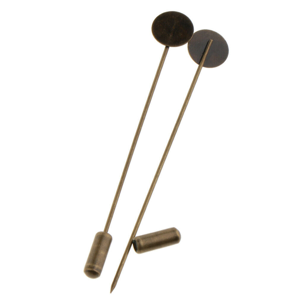 10 pieces 1cm blank tray glue on pad lapel stick needle pin diy