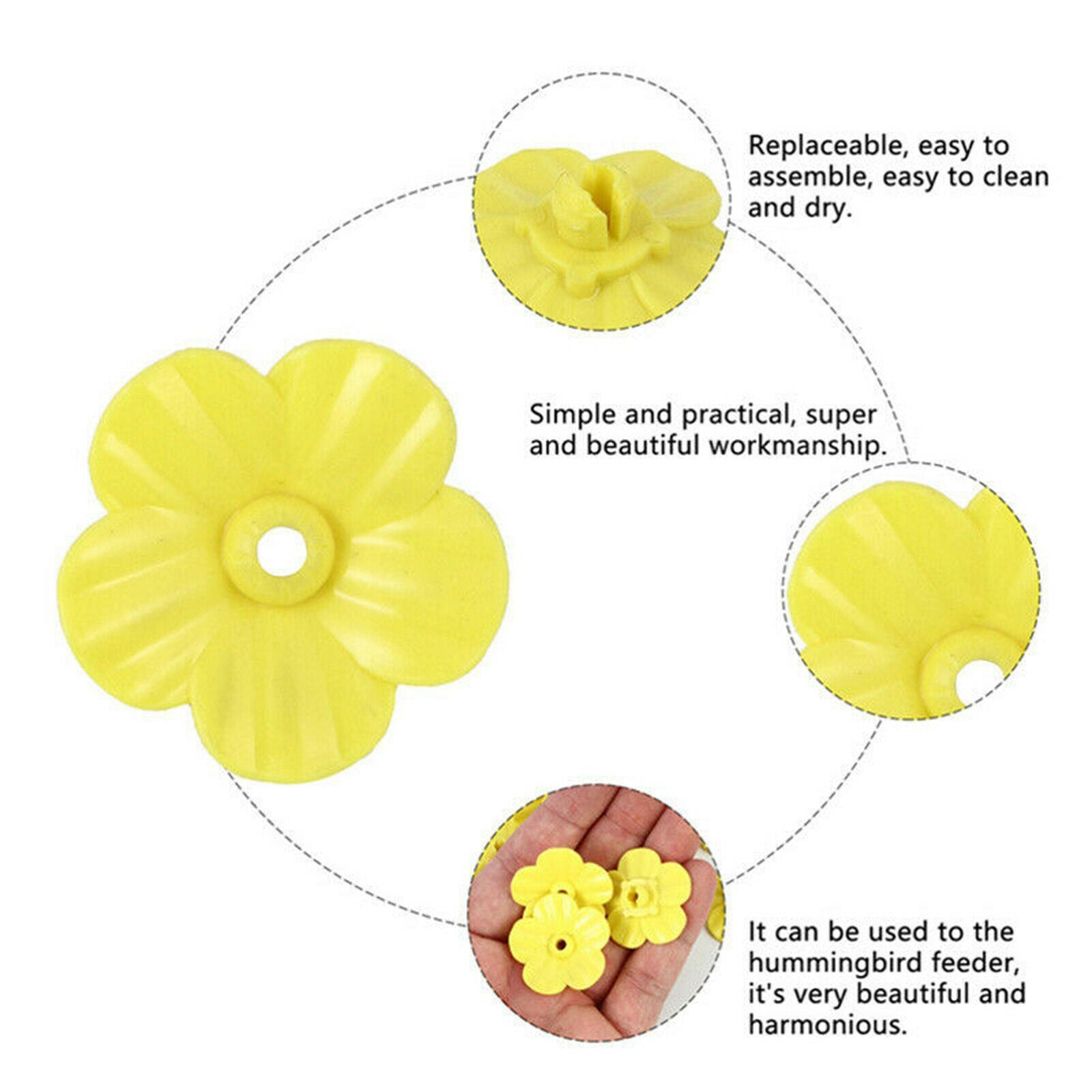 Hummingbird Feeder Replacement Flowers Feeding Ports for Feeder Use Yellow
