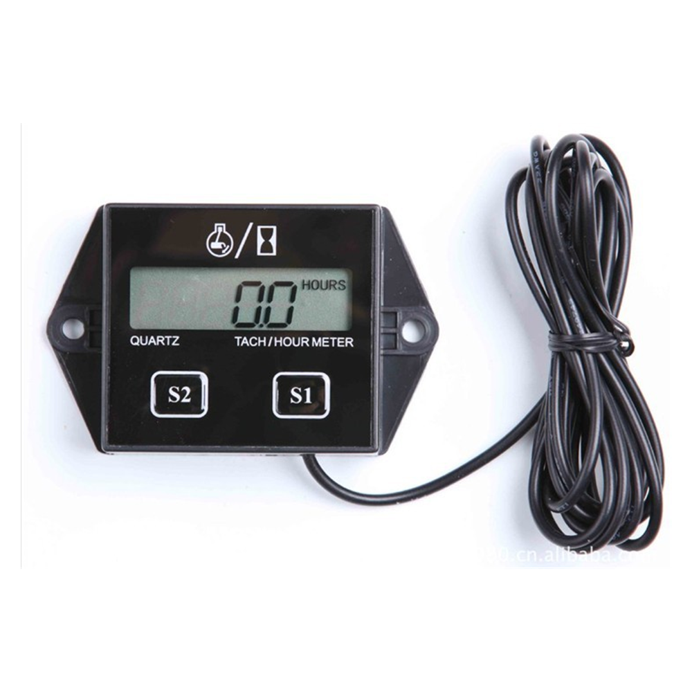 Tach Hour Meter Tachometer Gauge Engine RPM LCD Display For Motorcycle Motor