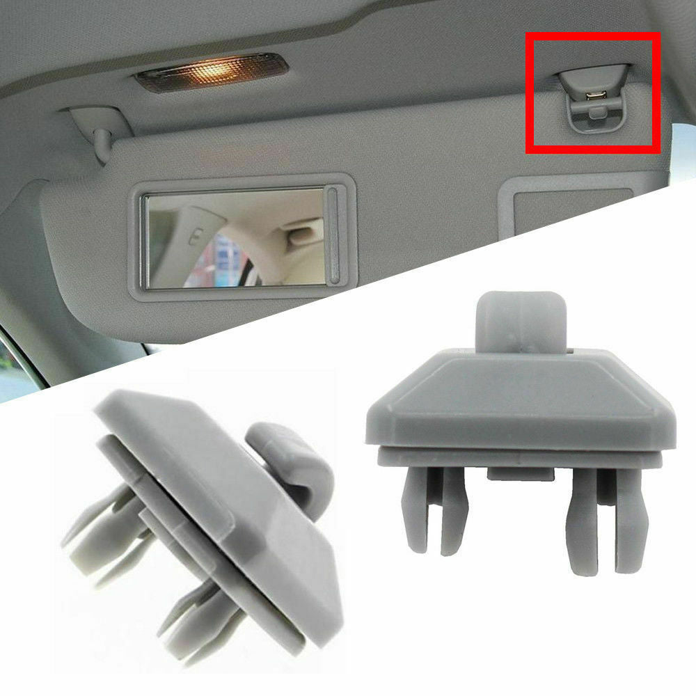 2x Gray Inner Sun Visor Clip Fits Audi A3 A4 A5 Q5 A7 B6 B7 B8 S4 S5 #8U0857562A