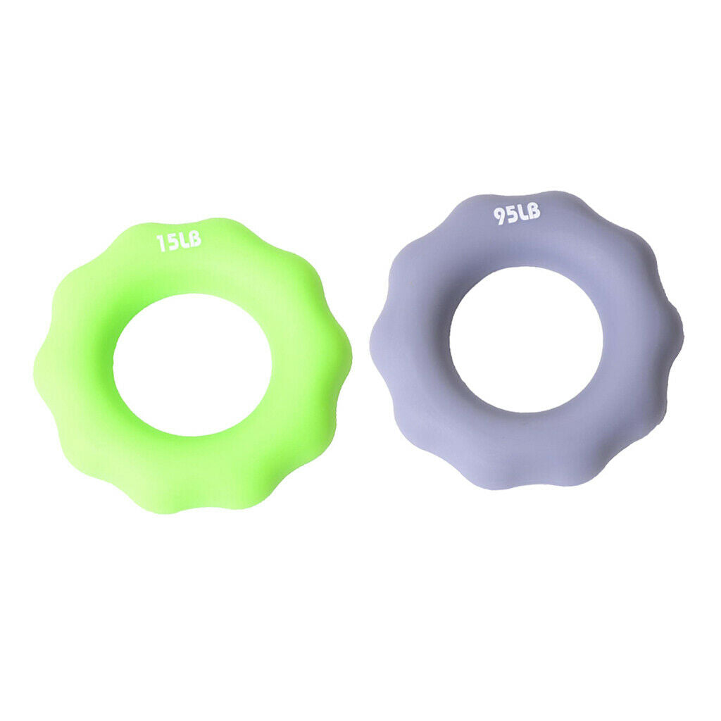 2 Pieces Silicone Hand Grip Strengthener Finger Resistance Bands For Forearm