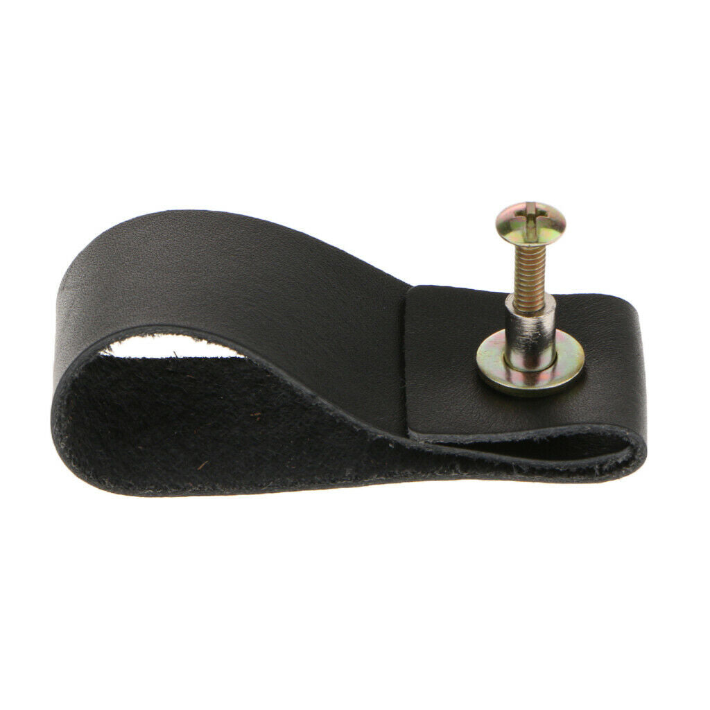 Set of 12 PU Leather Cabinet Pulls Closet Door Knob Handle Handmade Black
