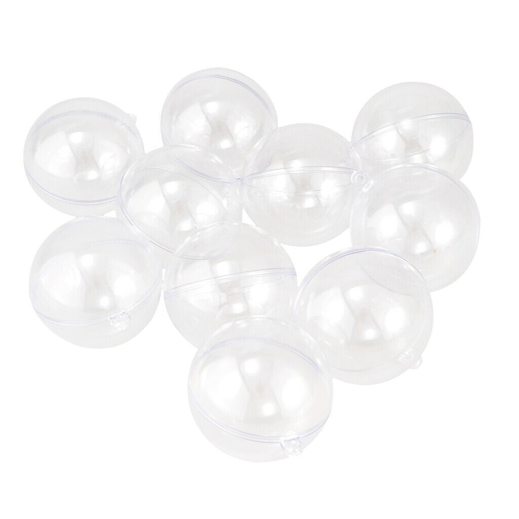 Clear DIY Fillable Plastic Ball Craft Ornaments Hollow Christmas Baubles Wedding