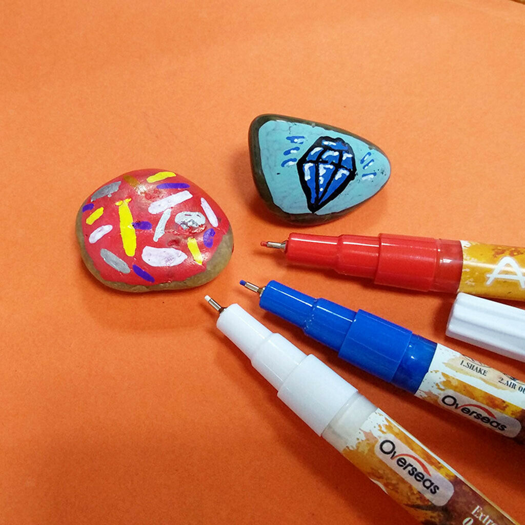 3Set Plastic Acrylic Paint Pen Stationery Scrapbooking for Metal Glass Paper