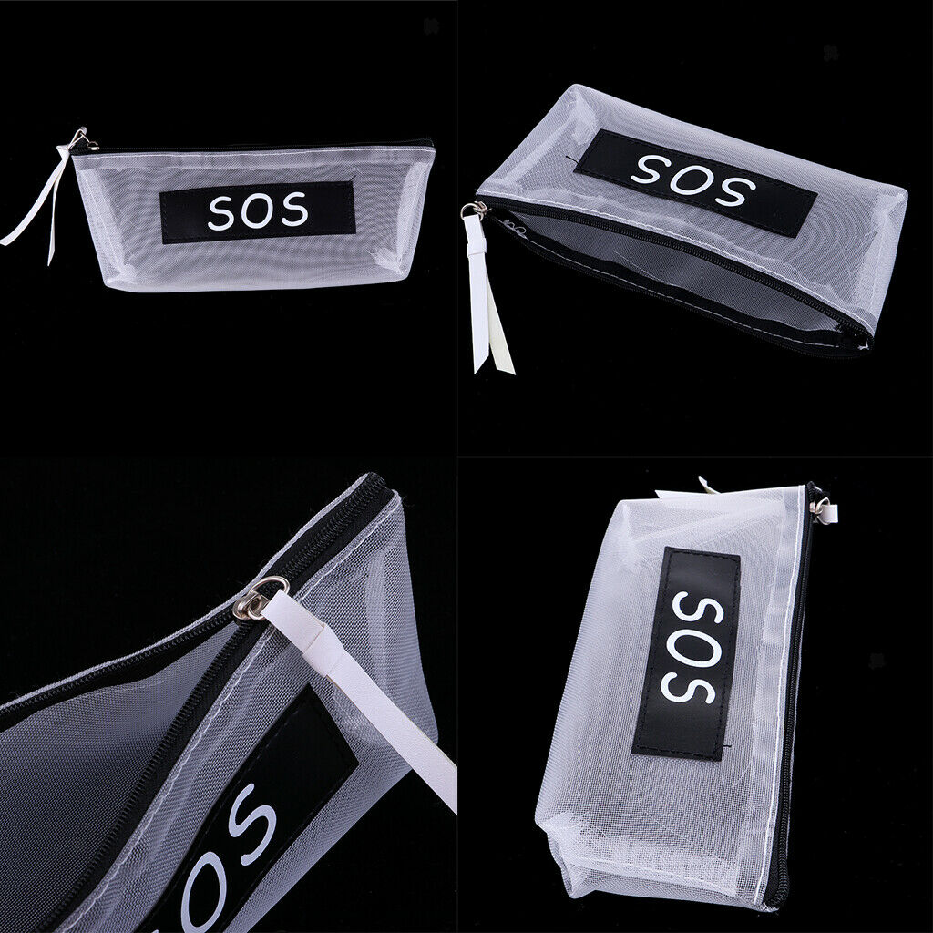 Fashion Zipper Pencil Pen Case Bag Makeup Cosmetic Bag Pouch Dot Lady Black