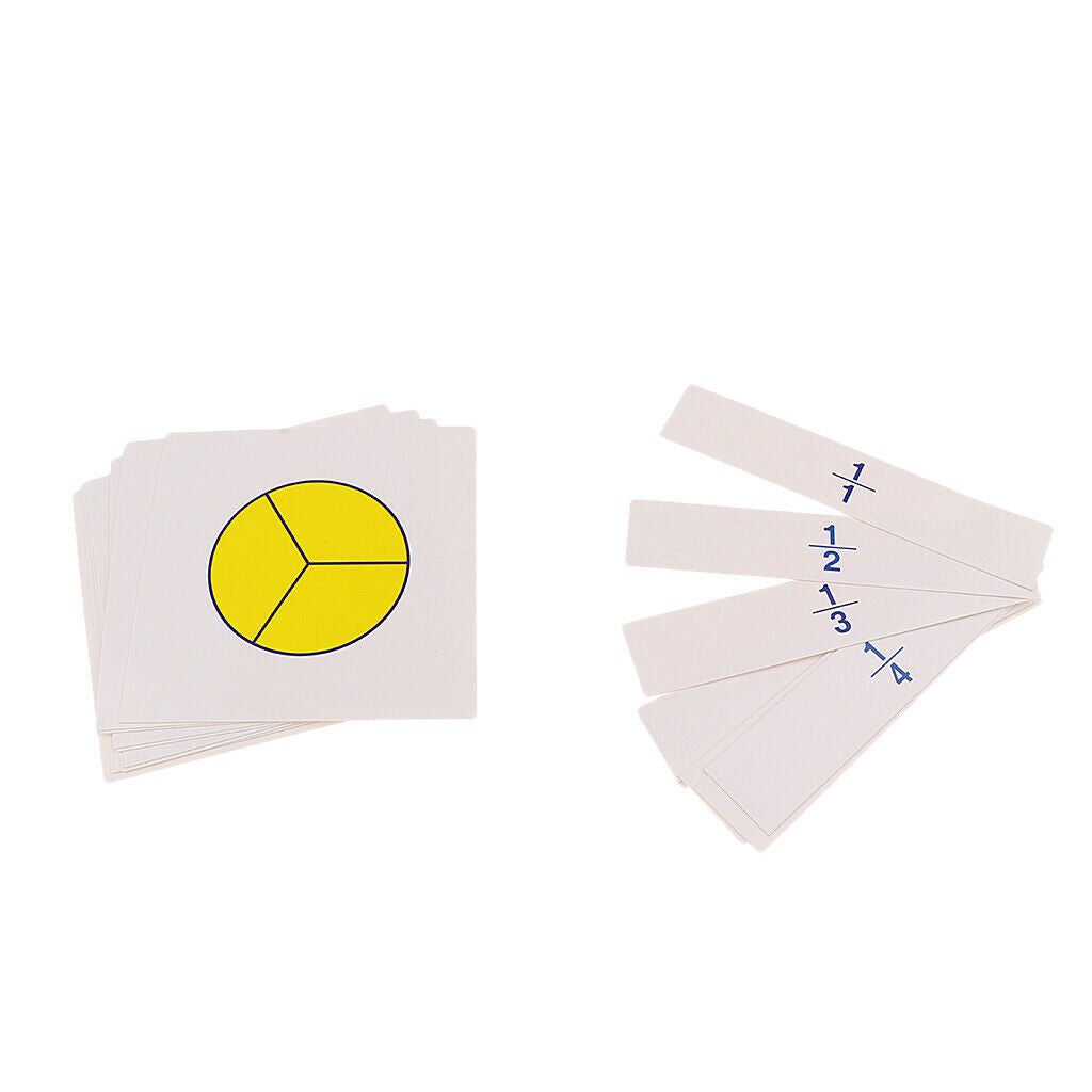 Kids Children Math Learning Cards Fraction For Montessori Educational 1 Set