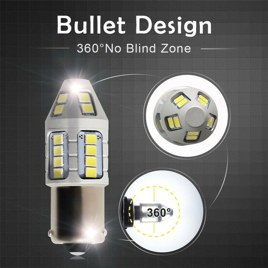 2Pcs 21W Amber BAU15s LED Bulbs for Turn Signal Light Canbus No Resistor & Flash