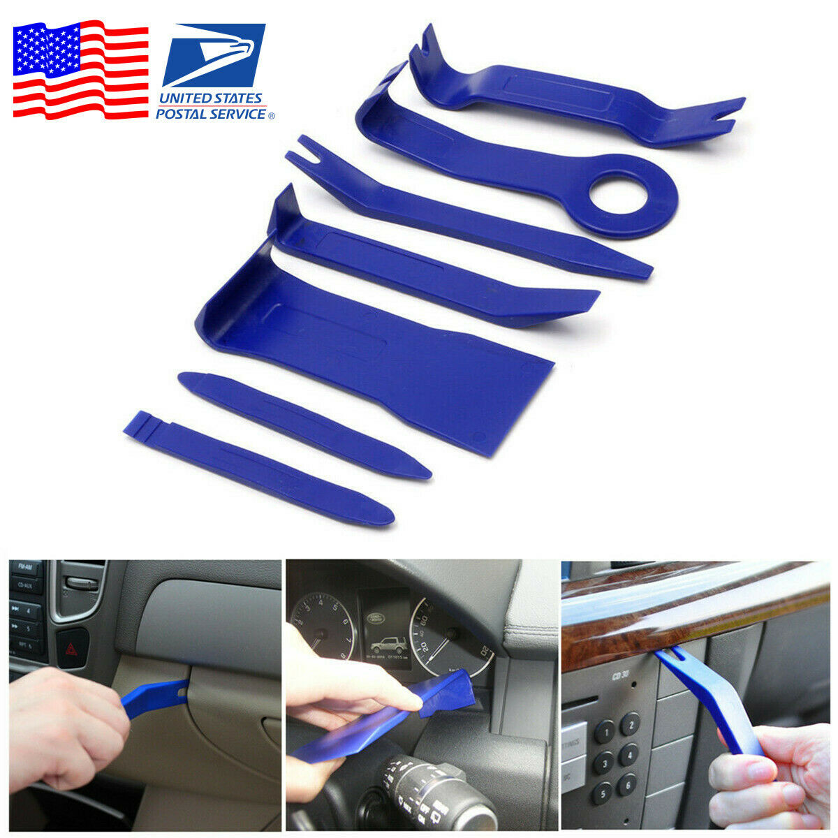 7Pc Car Interior Dash Radio Door Clip Panel Trim Open Removal Tools Kit-US Stock