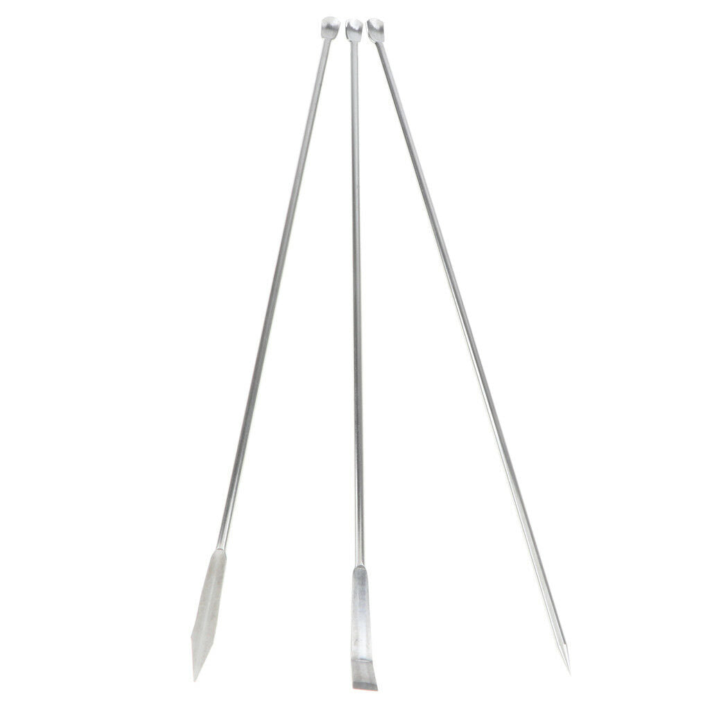 3xStainless Steel Laboratory Micro Spatula Medicine Spoon Shovel Pharmacy