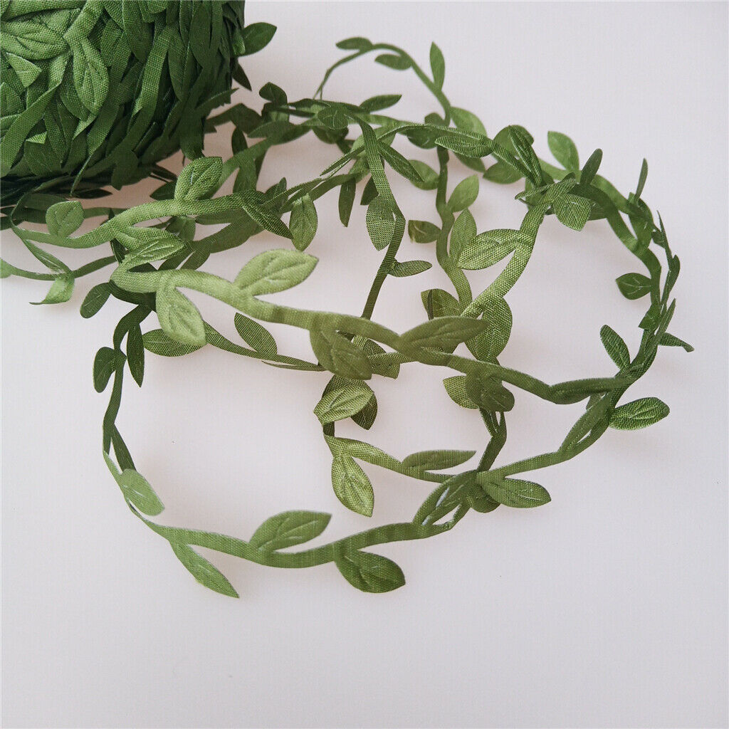 1Roll 80m Artificial Vines Rattan Foliage Decor Ivy Green Leaf Ribbon DIY