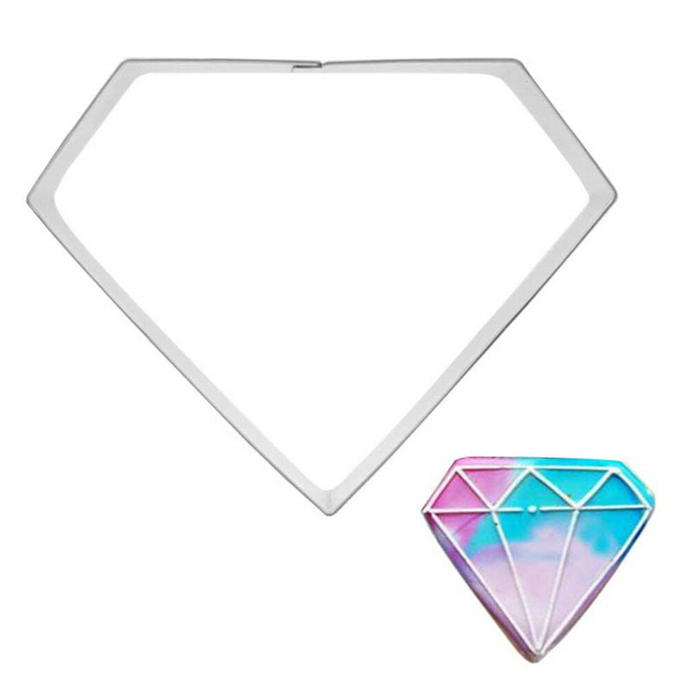 diamond shaped stainless steel cutter biscuit cookie mold baking decor too.l8