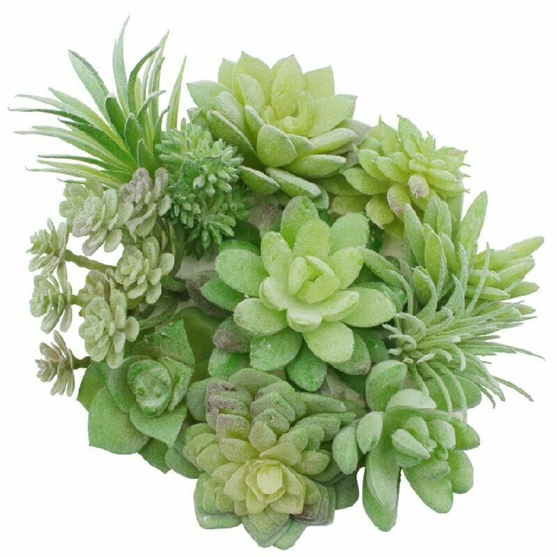11Pcs Unpotted Artificial Succulents Flocked Plants Stems Desk Home Decor Garden