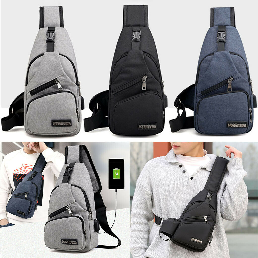 3Pack Mens Sling Bag Anti Theft Outdoor Casual Lightweight Message Bag