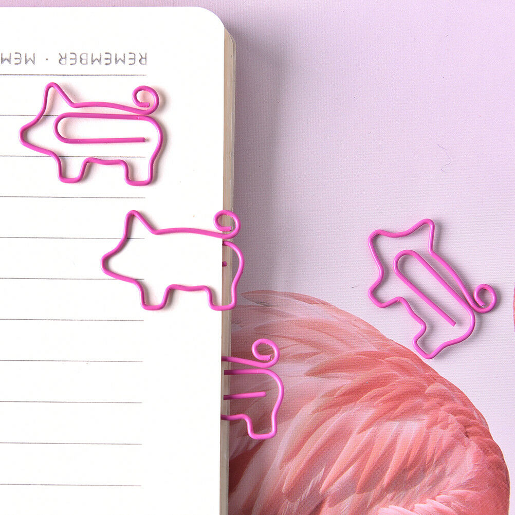 4x Pig Pink Bookmark Paper Clip School Office Supply Escolar Gift Stationery  Qx