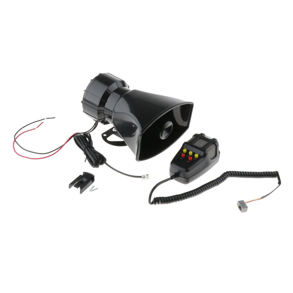 12V 100W 125dB Car Vehicle 5 Sound Loud Horn Firemen Alarm Loudspeaker
