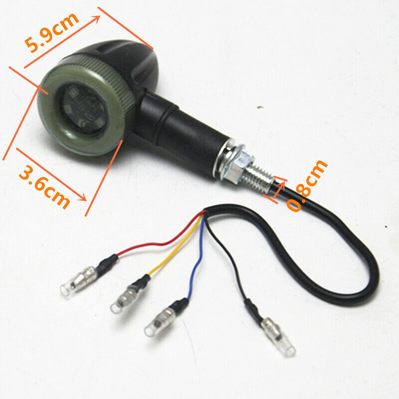 4 PCS Motorcycle Bikes Universal LED Turn Signal Light Retrofit Retro Lamp Red