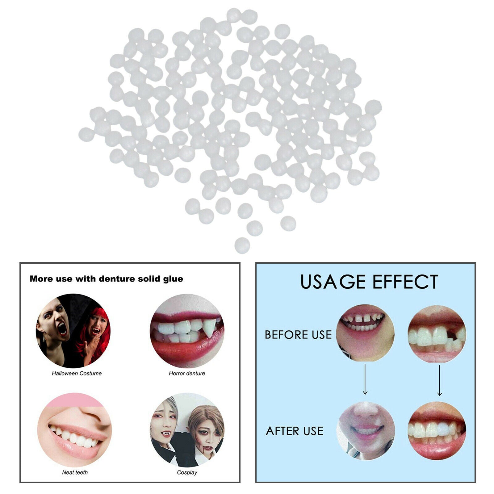 Thermal Beads Teeth Veneer Moldable Denture Temporary Tooth Repair Tools 5g