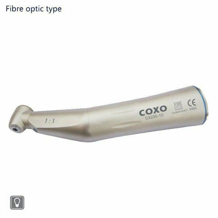 Dental Coxo Fiber Optic Contra Angel Handpiece Single Spray 1:1 Direct Drive