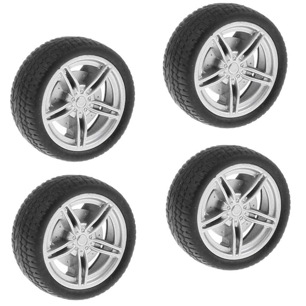 4 Pieces 1.57 Inch Soft Rubber Tyres for RC Drift Car Kits Spare Parts