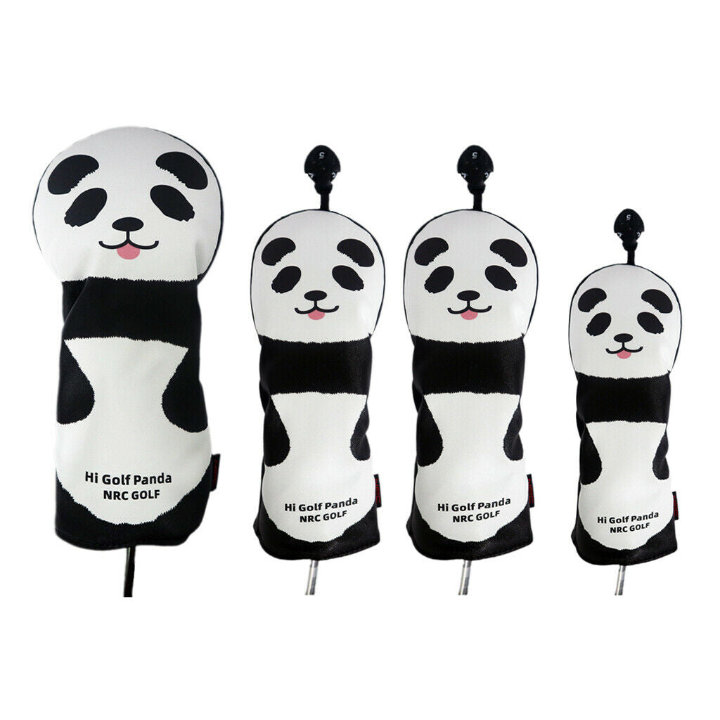 4pCS Premium Panda Golf Wood Driver Headcover Golfer Club Cover #1 3 5 UT Covers