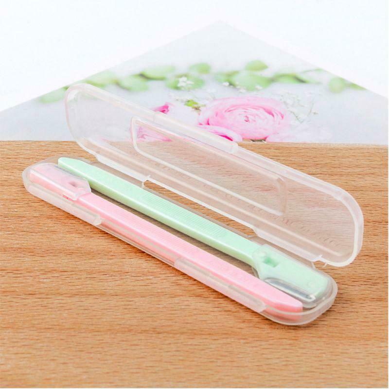 2 Pcs Mini Protable Eyebrow Razor Durable Stainless Steel Blade Practical Tools