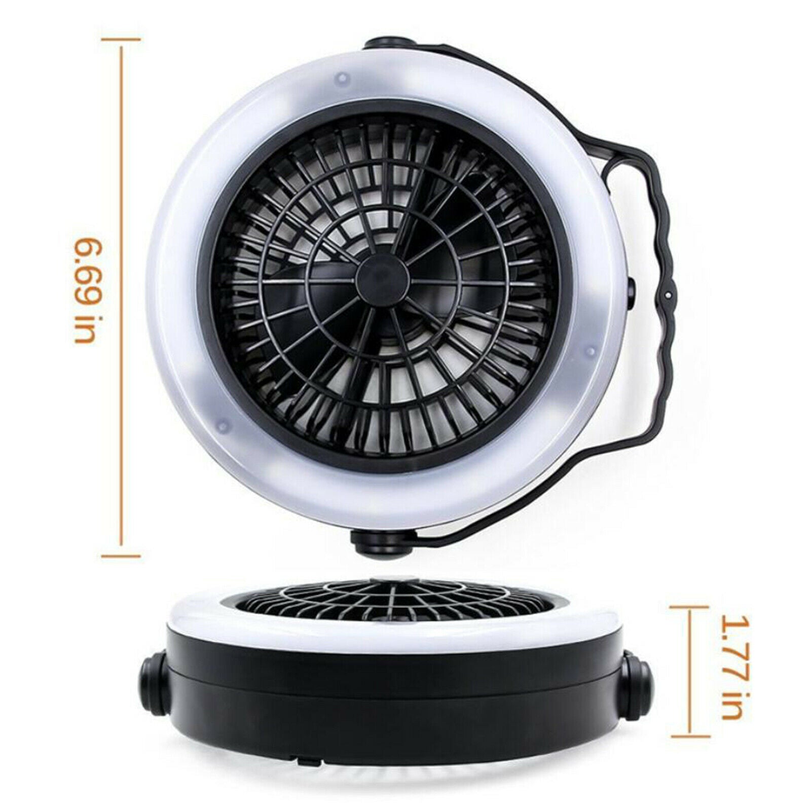 Tent Fan with Light Lightweight Camping Lantern RV Travel Desk Fan LED Lamp
