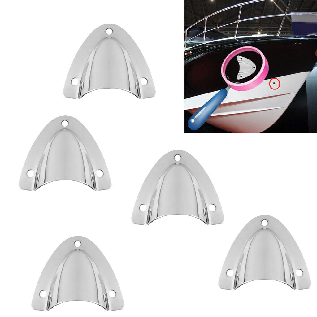 5x Marine Yacht Boat Clam Shell Air Vent Cable Cover Stainless Steel