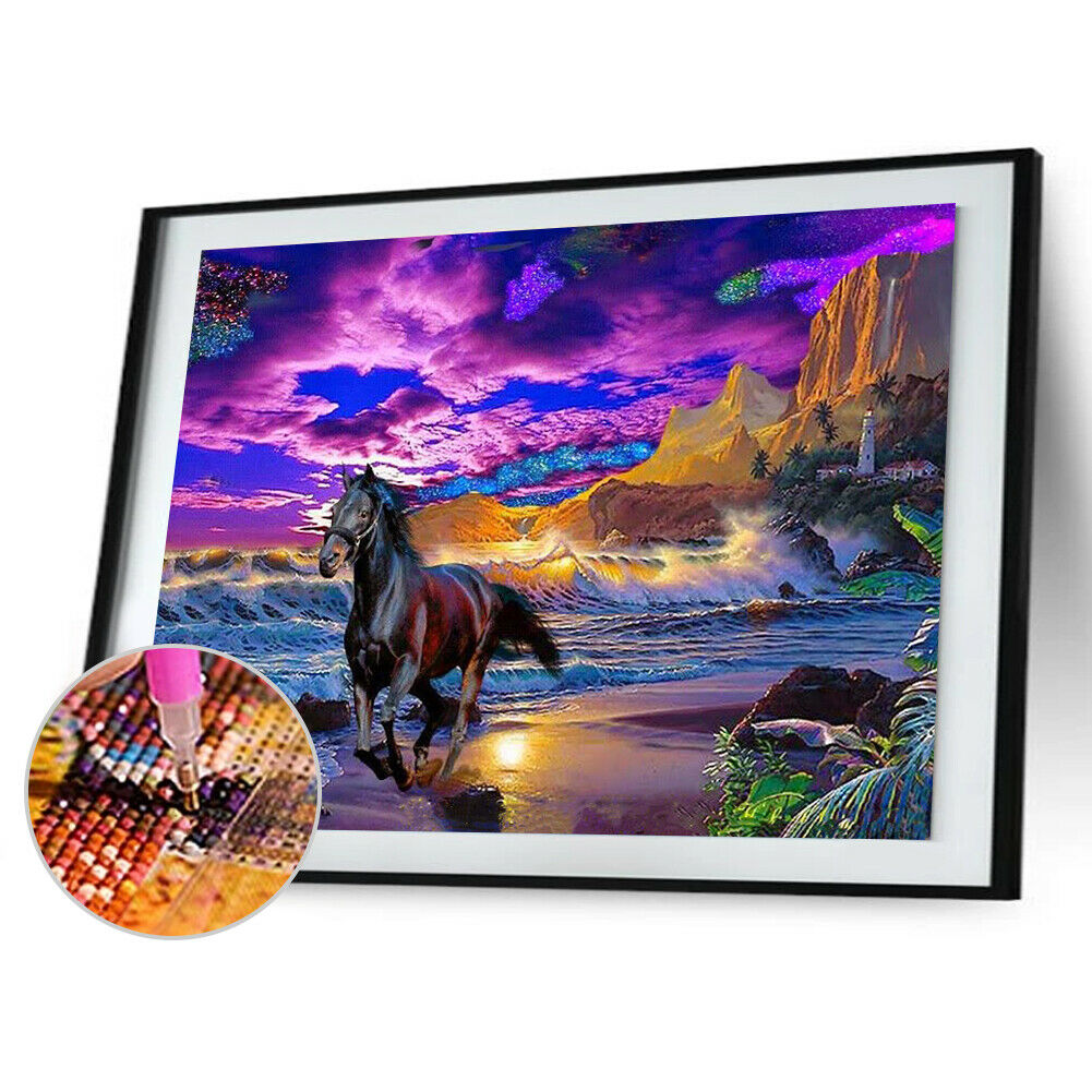 DIY 5D Mosaic Horse Animal Full Drill Round Rhinestone Painting Kit (FH231)