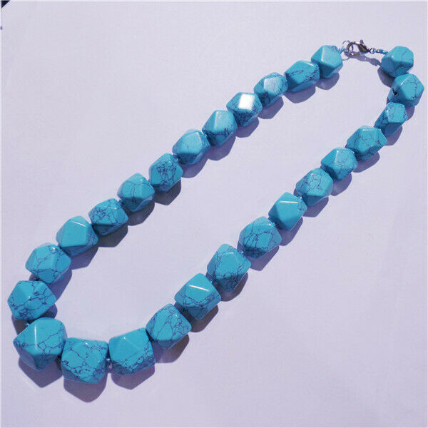 1 Strand Unisex Green Turquoise Freeform Beads Handmade Necklace 42cm HH9159