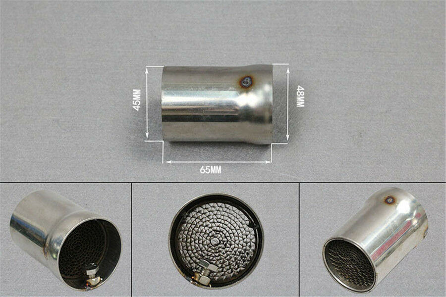 48MM Stainless steel Motorcross Exhaust Front Mid End Catalyst Silencer Muffler