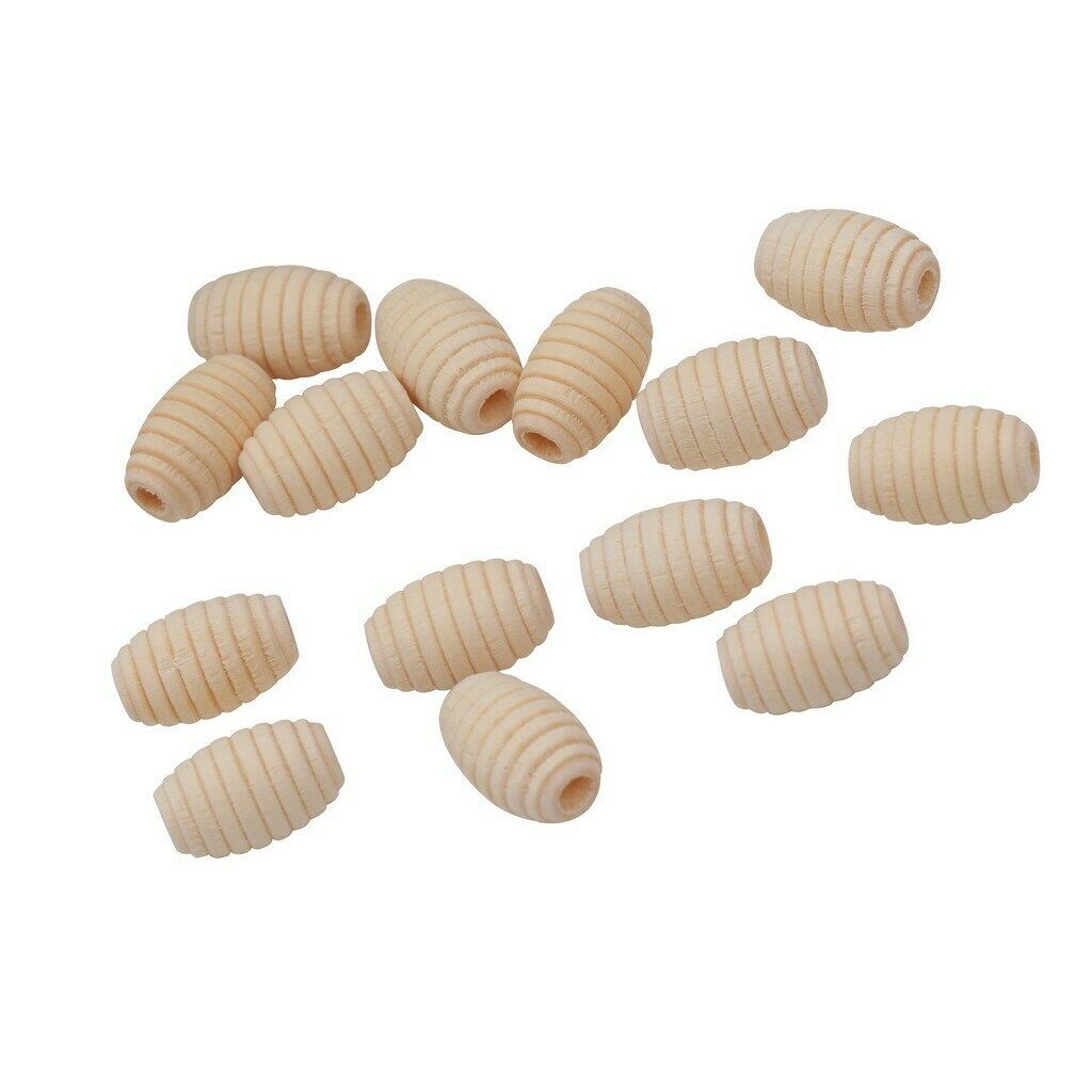 50pcs Natural Wood Loose Beads Beehive Shape for Neckalce Bracelet
