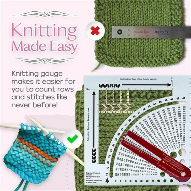 Knitting Gauge Converter Knitting Calculator Counting Sewing DIY Accessor.l8
