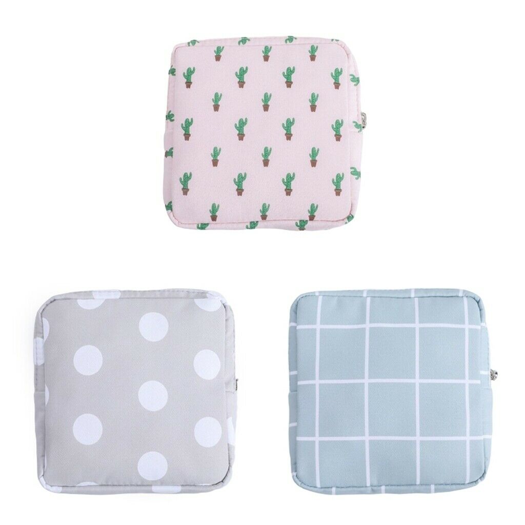 3pc Portable Cotton Sanitary Bag Pouch Tampons Coin Storage Girls Lady