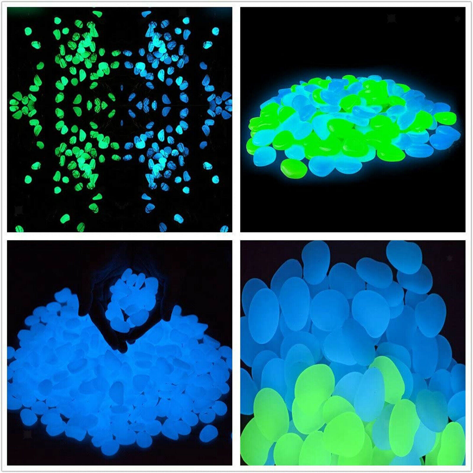 Glow in the Dark Pebbles Stone For Home Garden Walkway Fish Tank Aquariums