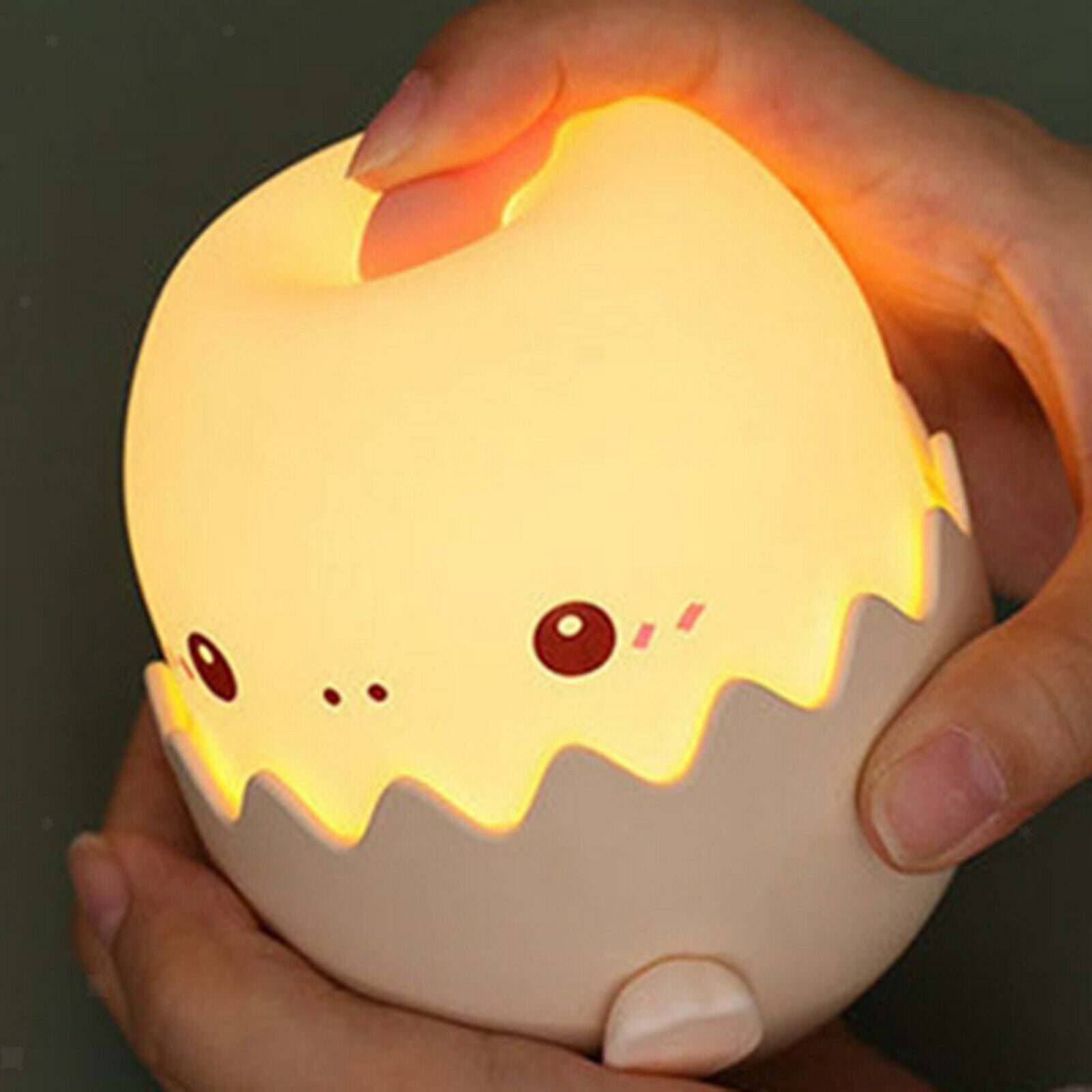 USB Rechargeable Night Light Lamp Silicone Dinosaur Color Change Pink