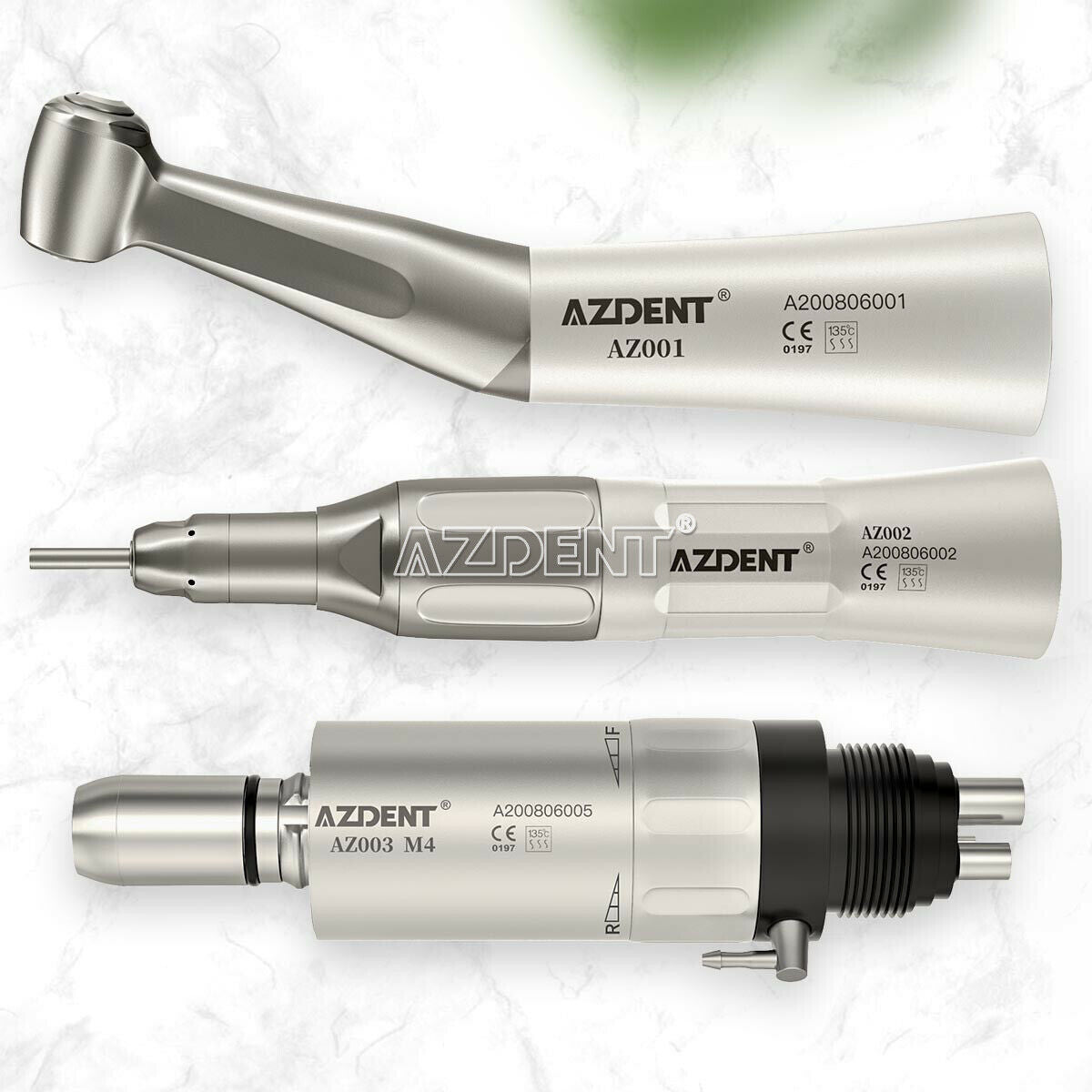 Dental Low Speed Handpiece Kit Push Button Contra Angle Straight Air Motor M4