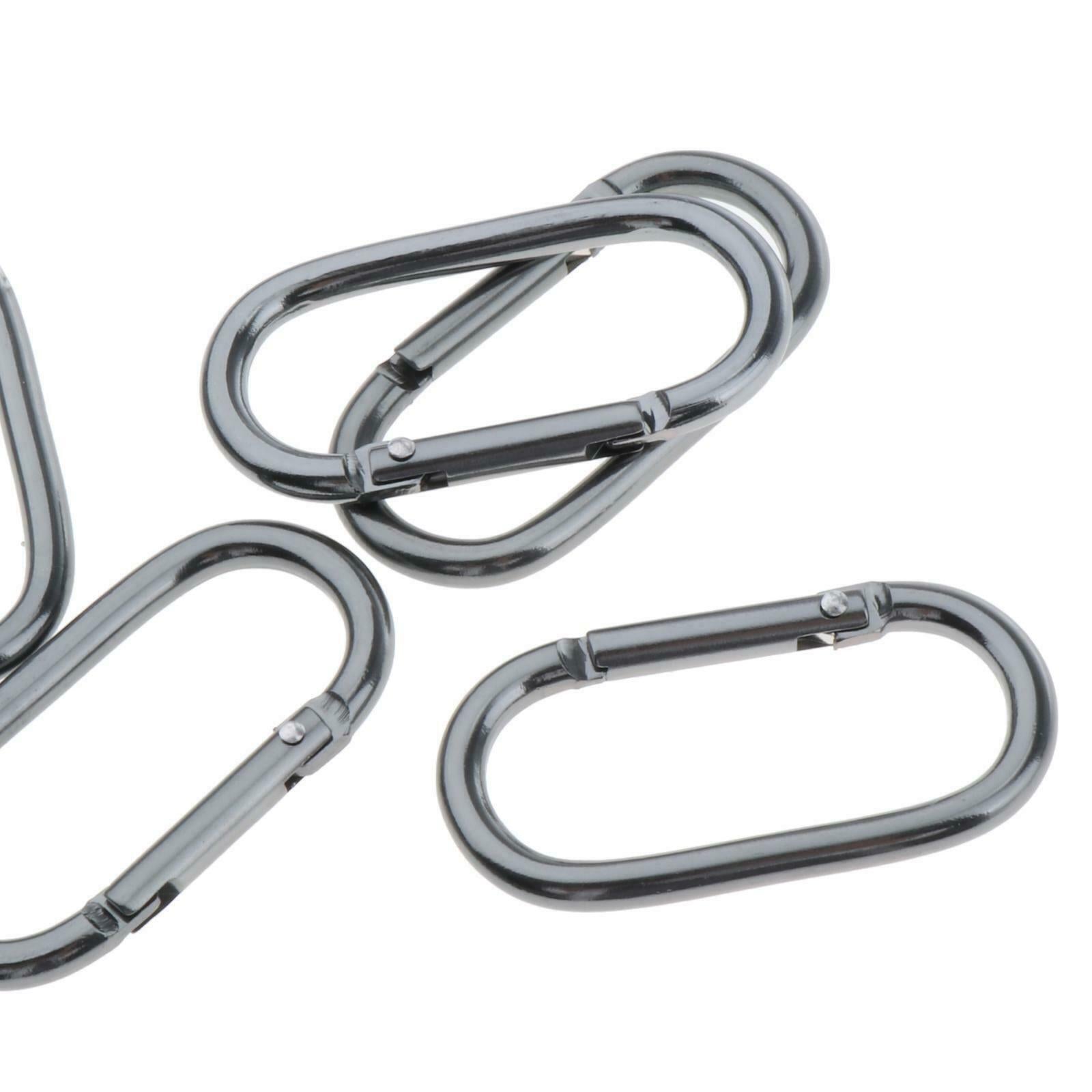 5Pcs Aluminum Snap Hook Carabiner Oval Key Chain Clip Keychain Hiking Camp