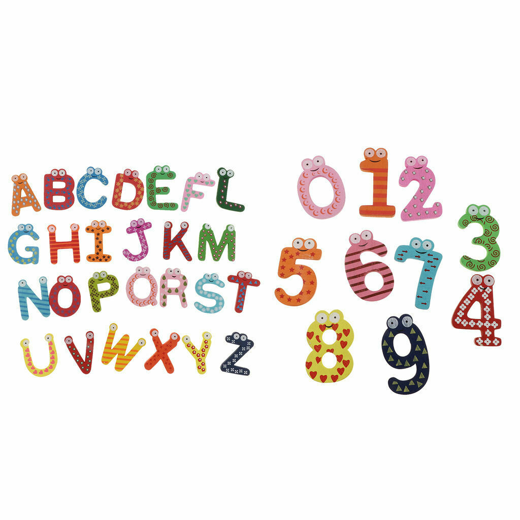 2set Wooden Magnetic Letters Number Fridge Magnet Alphabet