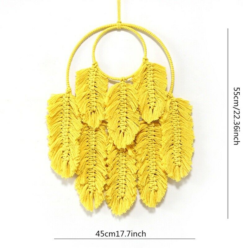 Hotel Room Wall Art Craft Adorn Handwoven Wall Hangings Tapestry Ornament Yellow