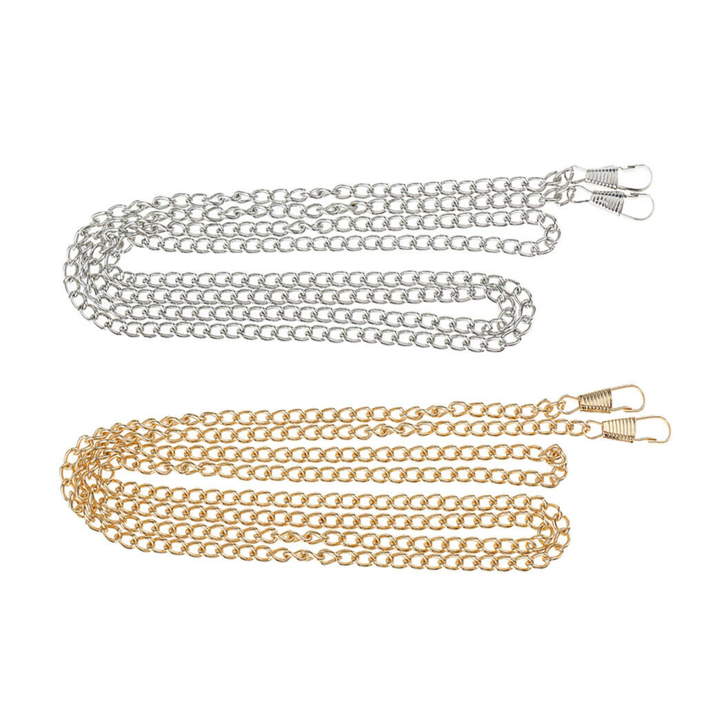 2pack Metal Chain Strap With Buckles Women Handbag Purse
