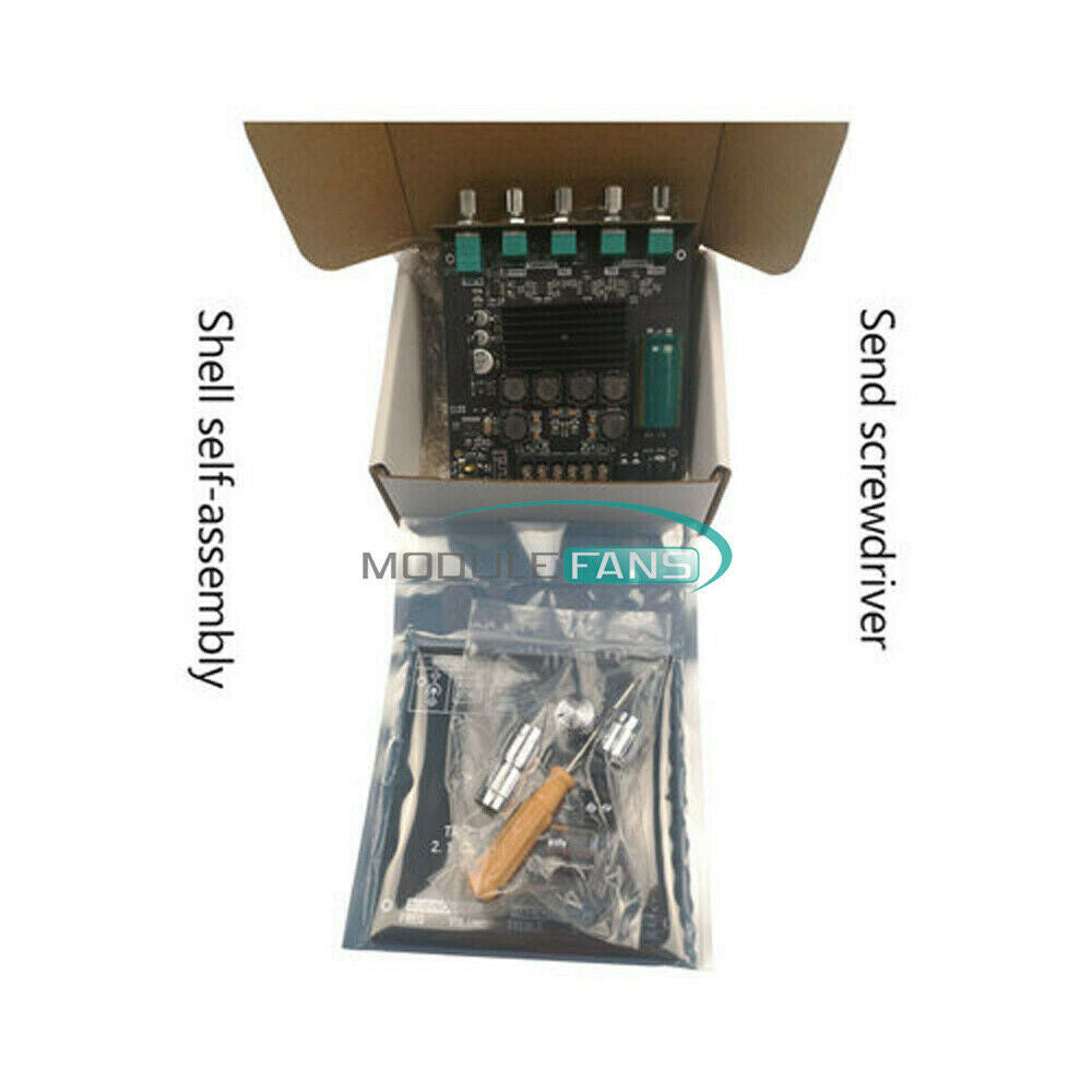 Bluetooth 5.0 TPA3116D Digital Amplifiers Board 2.1 Channel Audio 2*50W+100W AUX