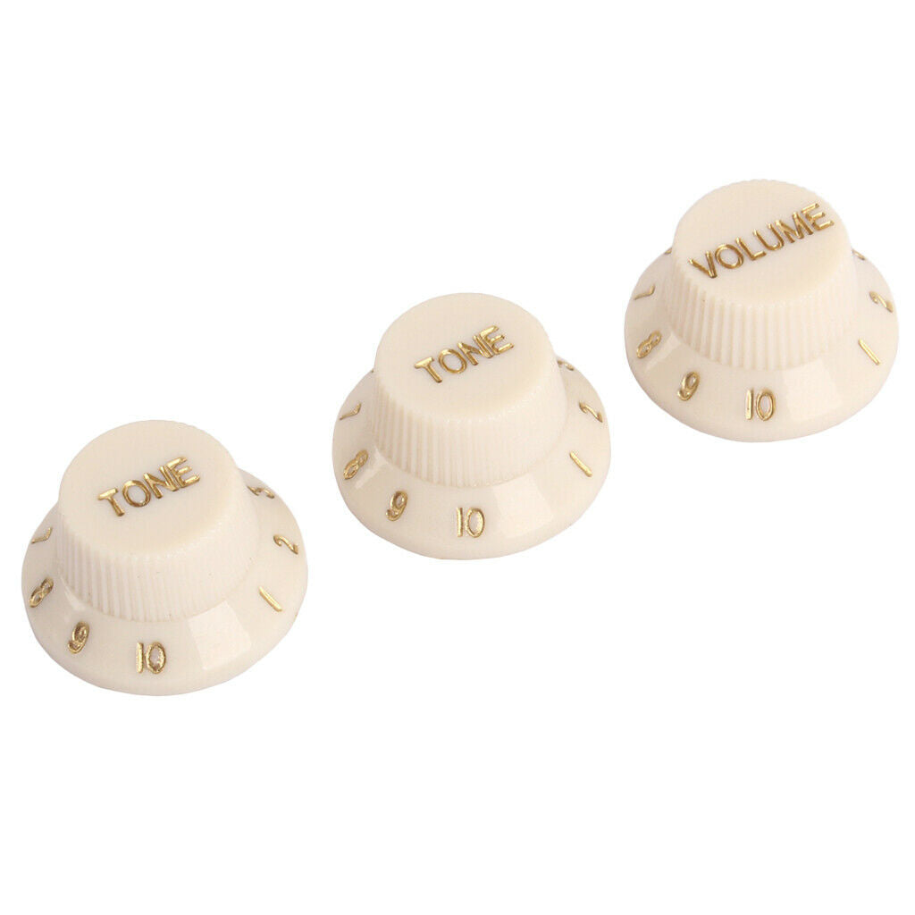 3pcs Electric Bass Guitar Volume Tone Control Knobs Dome Knobs