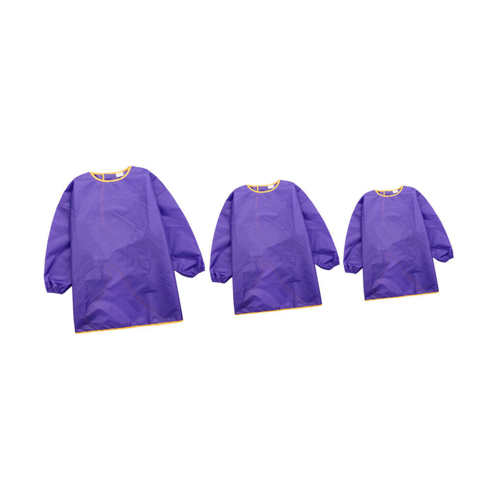 3x Painting Drawing Apron Children Kids Art Long Sleeve Smock Cooking