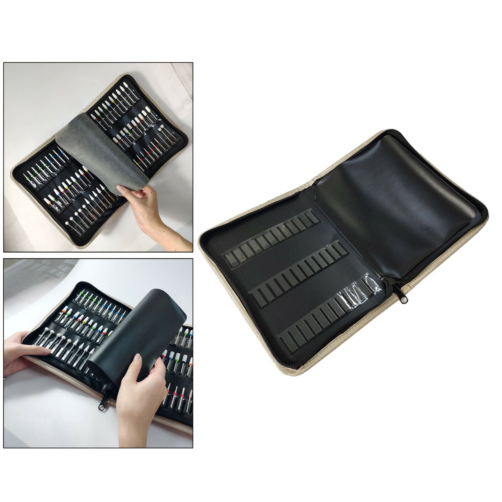 Dust Proof Folding Nail Drill Bits Container Storage Case Organizer Compact