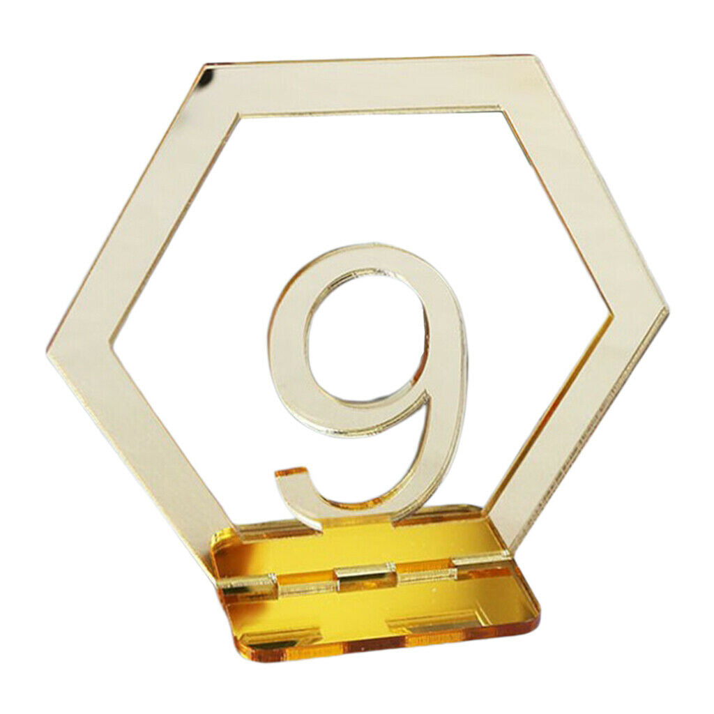 Table Numbers with Base Table Decor for Birthday Charity Ball Golden 9