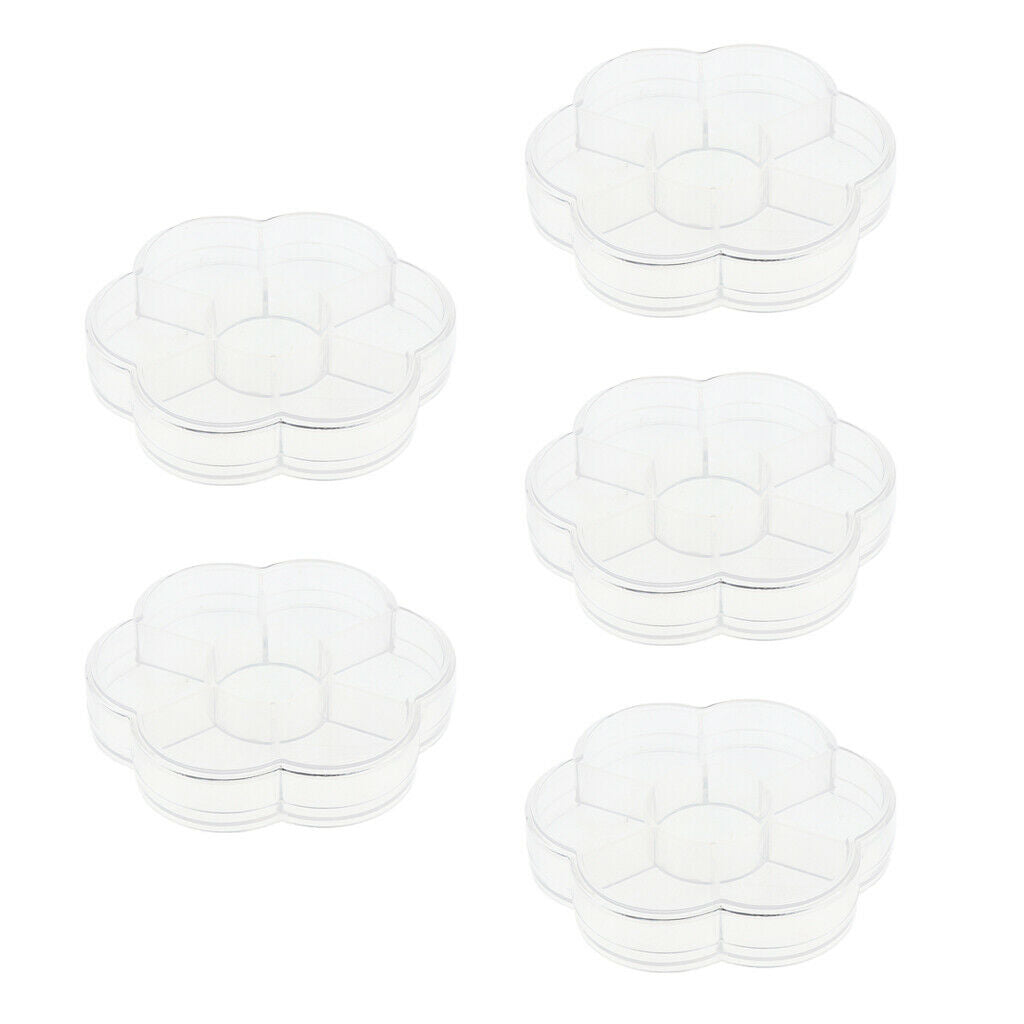 5 Pieces Travel 7 Grids Storage Medicine Box Transparent Pill Container Case