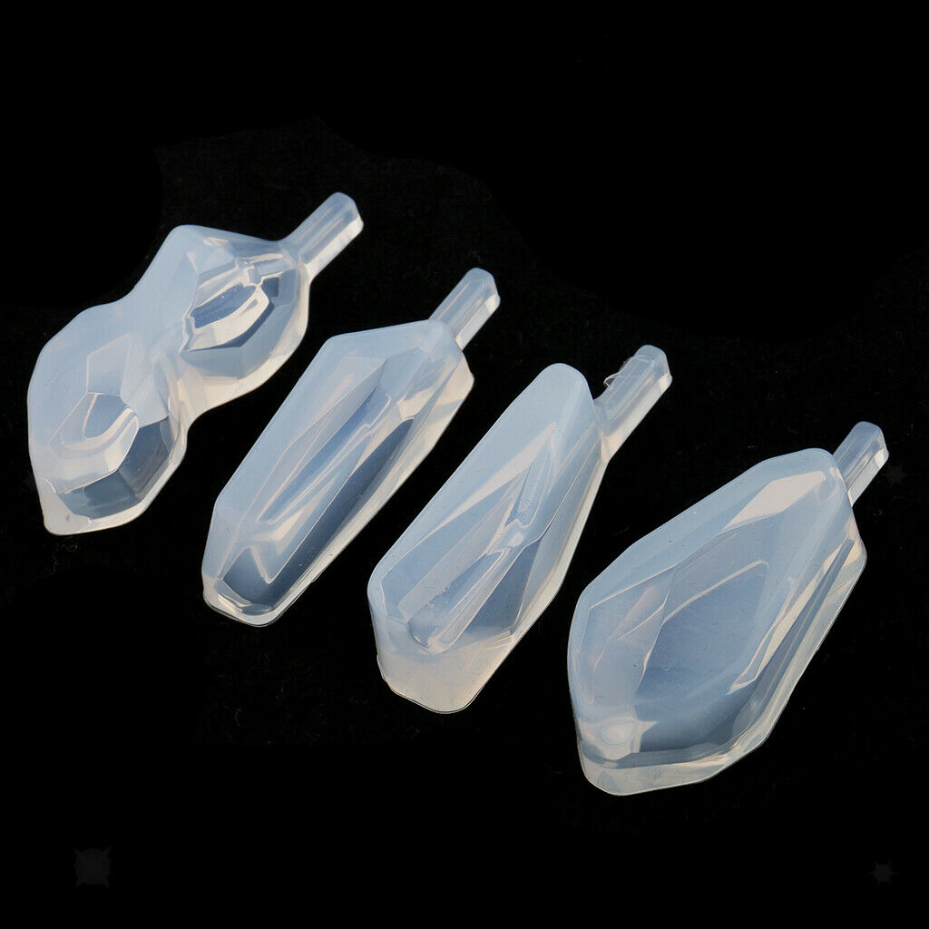 4Set Crystal Mold Pendant Moulds for DIY Epoxy Crafting Mould Soap Making