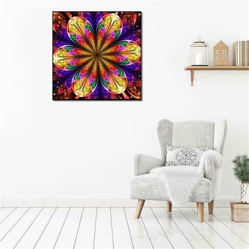 4 Pack DIY 5D Mandala Flowers Diamond Painting Kit Full Drill Rhinestone Picture