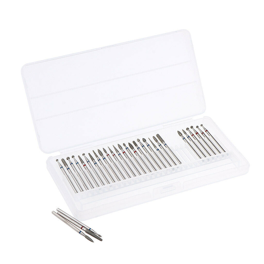 Electric Nail Drill Bit Rotary Burrs Grinding Head Nail Files Bits Kit 30pcs