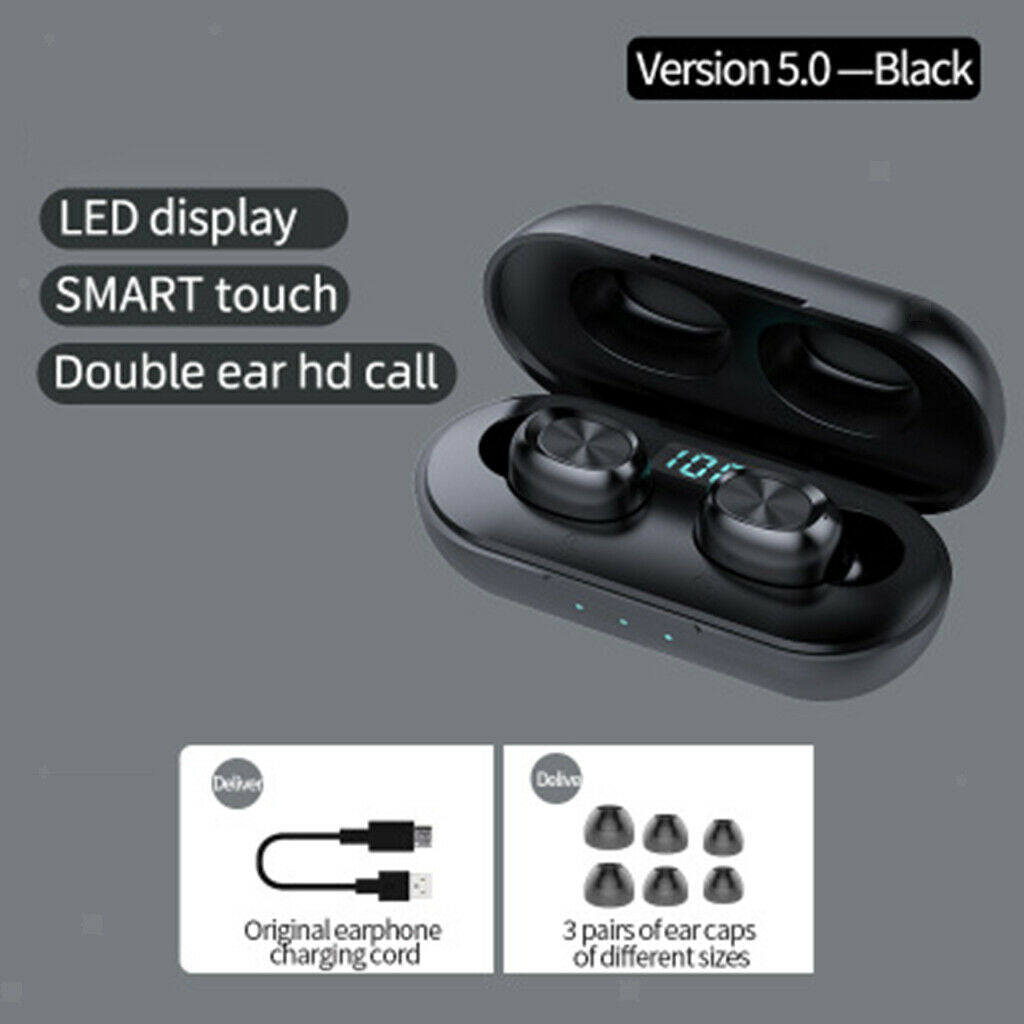 Bluetooth 5.0 True Wireless Earbuds, Waterproof  Headphones with Charging